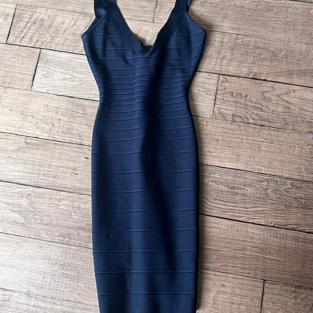 Herve Leger bandage midi body contour dress